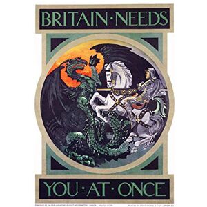 Wee Blue Coo War WWI UK Britain George Dragon Knight Lance Picture Wall Art Print Wee Blue Coo War WWI UK Britain George Dragon Knight Lance Picture Wall Art Print