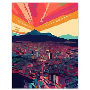 Wee Blue Coo Abstract Valley City Artwork Pink Blue Orange Cityscape Daybreak Sunrise Behind Mountains Extra Large XL Wall Art Poster Print Wee Blue Coo Abstract Valley City Artwork Pink Blue Orange Cityscape Daybreak Sunrise Behind Mountains Extra Large XL Wall Art Poster Print