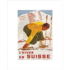 Wee Blue Coo TRAVEL TOURISM WINTER SPORT SNOW SKI SWITZERLAND FRAMED ART PRINT MOUNT B12X6614 Wee Blue Coo TRAVEL TOURISM WINTER SPORT SNOW SKI SWITZERLAND FRAMED ART PRINT MOUNT B12X6614