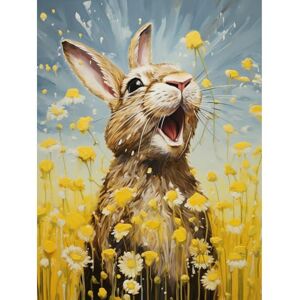 Artery8 The Happy Bunny Rabbit Playing in a Field of Daisies Vibrant Oil Painting Kids Bedroom Blue Yellow Bright Summer Meadow Large Wall Art Poster Print Thick Paper 18X24 Inch Artery8 The Happy Bunny Rabbit Playing in a Field of Daisies Vibrant Oil Painting Kids Bedroom Blue Yellow Bright Summer Meadow Large Wall Art Poster Print Thick Paper 18X24 Inch