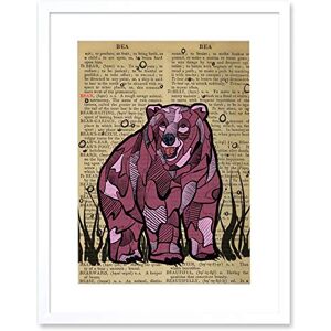 Wee Blue Coo Upcycle Dictionary Bear Artwork Framed Wall Art Print 12X16 Inch Wee Blue Coo Upcycle Dictionary Bear Artwork Framed Wall Art Print 12X16 Inch