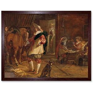 Artery8 Jansen A Guard House Horse Dog Painting Art Print Framed Poster Wall Decor 12x16 inch Artery8 Jansen A Guard House Horse Dog Painting Art Print Framed Poster Wall Decor 12x16 inch