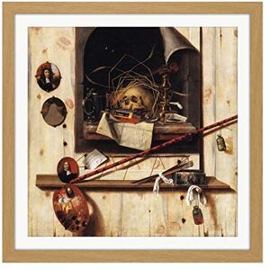 Fine Art Prints Gysbrechts Studio Wall Vanitas Still Life Trompe L'oeil Painting Square Wooden Framed Wall Art Print Picture 16X16 Inch Fine Art Prints Gysbrechts Studio Wall Vanitas Still Life Trompe L'oeil Painting Square Wooden Framed Wall Art Print Picture 16X16 Inch