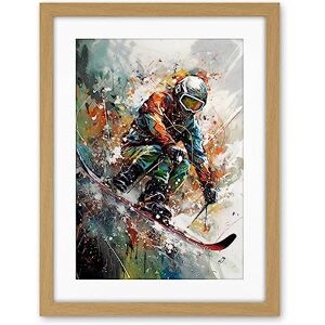 Artery8 Skier Skiing Winter Sport Paint Splat Painting Artwork Framed Wall Art Print 18X24 Inch Artery8 Skier Skiing Winter Sport Paint Splat Painting Artwork Framed Wall Art Print 18X24 Inch