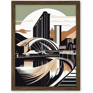 Artery8 Clyde Arc Bridge Abstract Cityscape Illustration Artwork Framed Wall Art Print 18X24 Inch Artery8 Clyde Arc Bridge Abstract Cityscape Illustration Artwork Framed Wall Art Print 18X24 Inch