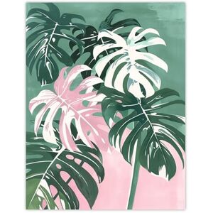Artery8 Plant Lover Monstera Leaves Green Pink Botanical Living Room Extra Large XL Wall Art Poster Print Artery8 Plant Lover Monstera Leaves Green Pink Botanical Living Room Extra Large XL Wall Art Poster Print