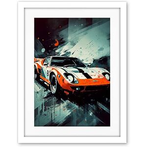 Artery8 Sports Car Racing Oil Painting Sports Supercar Driving Orange Gift for Him Artwork Framed Wall Art Print 18X24 Inch Artery8 Sports Car Racing Oil Painting Sports Supercar Driving Orange Gift for Him Artwork Framed Wall Art Print 18X24 Inch