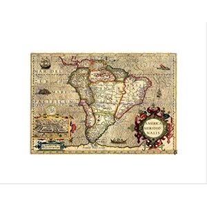 Wee Blue Coo Map Antique South America Mercator Brazil Ocean Wall Art Print Wee Blue Coo Map Antique South America Mercator Brazil Ocean Wall Art Print