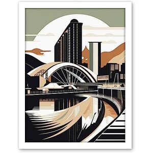 Artery8 Clyde Arc Bridge Abstract Cityscape Illustration Artwork Framed Wall Art Print 18X24 Inch Artery8 Clyde Arc Bridge Abstract Cityscape Illustration Artwork Framed Wall Art Print 18X24 Inch
