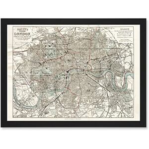 Artery8 Map Bacon 1883 Modern London City England Plan Chart Artwork Framed Wall Art Print A4 Artery8 Map Bacon 1883 Modern London City England Plan Chart Artwork Framed Wall Art Print A4