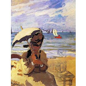 Wee Blue Coo Claude Monet Camille On Beach At Trouville Old Master Painting Art Print Poster Wall Decor 12X16 Inch Wee Blue Coo Claude Monet Camille On Beach At Trouville Old Master Painting Art Print Poster Wall Decor 12X16 Inch