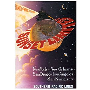 Wee Blue Coo Travel Sunset Limited Southern Pacific New York USA Wall Art Print Wee Blue Coo Travel Sunset Limited Southern Pacific New York USA Wall Art Print