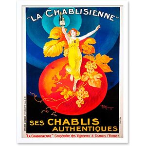 Wee Blue Coo Chablis Wine Vintage Art Print Framed Poster Wall Decor 12x16 inch Wee Blue Coo Chablis Wine Vintage Art Print Framed Poster Wall Decor 12x16 inch