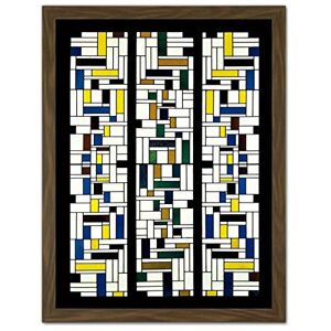 Wee Blue Coo Van Doesburg Stained Glass Composition IV Artwork Framed Wall Art Print 18X24 Inch Wee Blue Coo Van Doesburg Stained Glass Composition IV Artwork Framed Wall Art Print 18X24 Inch