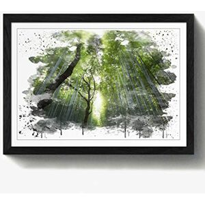 Arty Pie Framed Print Black A2 (24.5x18 Inch) Landscape Sunlight Through Forest Woodland (1) V3, Wood, Multi-Colour, 60 x 42 x 2 cm Arty Pie Framed Print Black A2 (24.5x18 Inch) Landscape Sunlight Through Forest Woodland (1) V3, Wood, Multi-Colour, 60 x 42 x 2 cm