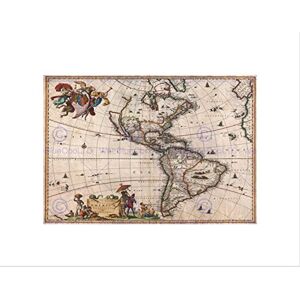 Wee Blue Coo 1658 Visscher Map North America And South America Vintage Wall Art Print Wee Blue Coo 1658 Visscher Map North America And South America Vintage Wall Art Print