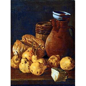 Wee Blue Coo Painting Still Life Bodegon Bread Pears Cheese Wall Art Print Wee Blue Coo Painting Still Life Bodegon Bread Pears Cheese Wall Art Print