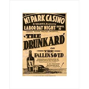 Wee Blue Coo Theatre Pt Barnum Drunkard USA Vintage Advert Retro Wall Art Print Wee Blue Coo Theatre Pt Barnum Drunkard USA Vintage Advert Retro Wall Art Print