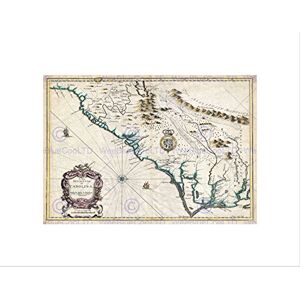 Wee Blue Coo MAP ANTIQUE AMERICA JOHN SPEED CAROLINA USA FRAMED ART PRINT B12X7013 Wee Blue Coo MAP ANTIQUE AMERICA JOHN SPEED CAROLINA USA FRAMED ART PRINT B12X7013