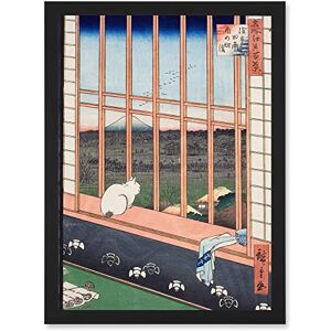 Artery8 Hiroshige Asakusa Fields 100 Views Edo Cat Vintage Japanese Painting Artwork Framed Wall Art Print A4 Artery8 Hiroshige Asakusa Fields 100 Views Edo Cat Vintage Japanese Painting Artwork Framed Wall Art Print A4
