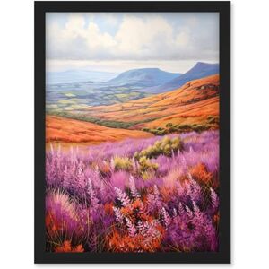 Artery8 Scottish Heather Fields Oil Painting Purple Orange Blue Scotland Countryside Landscape Artwork Framed Wall Art Print A4 Artery8 Scottish Heather Fields Oil Painting Purple Orange Blue Scotland Countryside Landscape Artwork Framed Wall Art Print A4