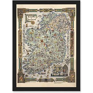 Artery8 Story Map of Ireland Colortext 1936 Historic Pictorial Artwork Framed Wall Art Print A4 Artery8 Story Map of Ireland Colortext 1936 Historic Pictorial Artwork Framed Wall Art Print A4