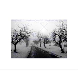 Wee Blue Coo NATURE LANDSCAPE BLACK WHITE SNOW WINTER TREE BLACK FRAMED ART PRINT B12X4066 Wee Blue Coo NATURE LANDSCAPE BLACK WHITE SNOW WINTER TREE BLACK FRAMED ART PRINT B12X4066