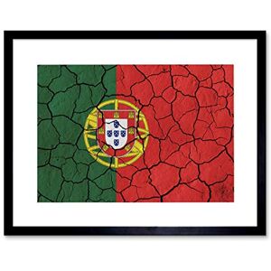 Wee Blue Coo Abstract Flag Cracked Concrete Portugal Portuguese Crest Framed Wall Art Print Wee Blue Coo Abstract Flag Cracked Concrete Portugal Portuguese Crest Framed Wall Art Print