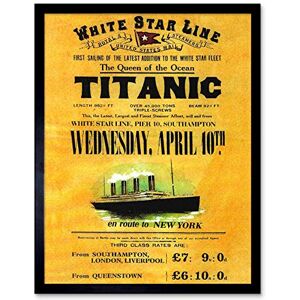Wee Blue Coo Travel Transport Doomed Ocean Liner Titanic Queen White Star UK Art Print Framed Poster Wall Decor 12X16 Inch Wee Blue Coo Travel Transport Doomed Ocean Liner Titanic Queen White Star UK Art Print Framed Poster Wall Decor 12X16 Inch