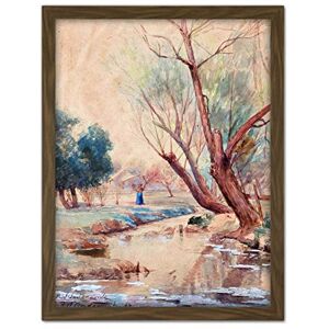 Fine Art Prints Onderdonk Landscape Figure Stream Nature Tree Painting Large Framed Art Print Poster Wall Decor 18x24 in Fine Art Prints Onderdonk Landscape Figure Stream Nature Tree Painting Large Framed Art Print Poster Wall Decor 18x24 in