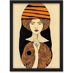 Artery8 - Woman Portrait Retro Mid Century Modern - Black - Wall Art Print Artery8 - Woman Portrait Retro Mid Century Modern - Black - Wall Art Print