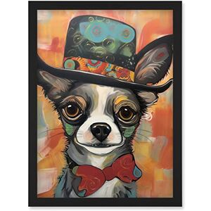 Artery8 - Chihuahua Top Hat Bowtie - Black - A4 - Wall Art Artery8 - Chihuahua Top Hat Bowtie - Black - A4 - Wall Art