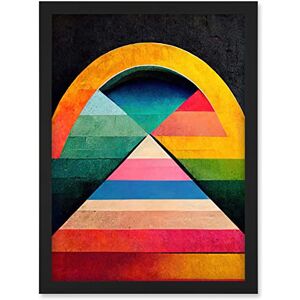Doppelganger33 LTD Abstract Geometric Retro Rainbow Architecture Triangle Painting Artwork Framed A3 Wall Art Print Doppelganger33 LTD Abstract Geometric Retro Rainbow Architecture Triangle Painting Artwork Framed A3 Wall Art Print