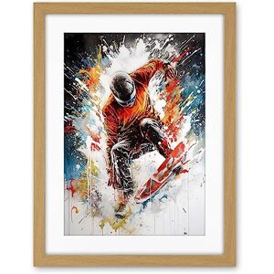 Artery8 Extreme Sports Snowboarding Paint Splat Portrait Artwork Framed Wall Art Print 18X24 Inch Artery8 Extreme Sports Snowboarding Paint Splat Portrait Artwork Framed Wall Art Print 18X24 Inch