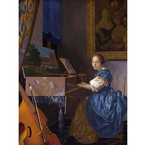 Artery8 Johannes Vermeer Young Woman Seated At Virginal Painting Premium Wall Art Canvas Print 18X24 Inch Artery8 Johannes Vermeer Young Woman Seated At Virginal Painting Premium Wall Art Canvas Print 18X24 Inch