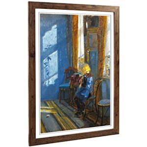 Big Box Art Framed Print of Anna Ancher Sunlight in The Blue Design Wall Art Picture Home Decor for Kitchen, Living Room, Bedroom, Hallway, Walnut, A2 / 24.5x18 Inch / 62x45cm Big Box Art Framed Print of Anna Ancher Sunlight in The Blue Design Wall Art Picture Home Decor for Kitchen, Living Room, Bedroom, Hallway, Walnut, A2 / 24.5x18 Inch / 62x45cm