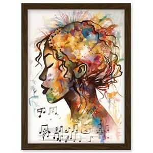 Artery8 Musical Meditation Synesthesia Woman Listening to Music Modern Watercolour Painting Artwork Framed Wall Art Print A4 Artery8 Musical Meditation Synesthesia Woman Listening to Music Modern Watercolour Painting Artwork Framed Wall Art Print A4