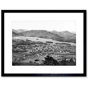 Wee Blue Coo Derwentwater And Keswick Lake District England Old BW Framed Wall Art Print Wee Blue Coo Derwentwater And Keswick Lake District England Old BW Framed Wall Art Print