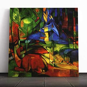 Big Box Art Canvas Print Wall Art Franz Marc Deer in The Forest 2 Mounted and Stretched Box Frame Picture Home Decor for Kitchen, Living Room, Bedroom, Hallway, Multi-Colour, 14x14 Inch Big Box Art Canvas Print Wall Art Franz Marc Deer in The Forest 2 Mounted and Stretched Box Frame Picture Home Decor for Kitchen, Living Room, Bedroom, Hallway, Multi-Colour, 14x14 Inch