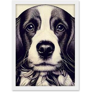 Doppelganger33 LTD Springer Spaniel Puppy Dog Portrait Drawing Artwork Framed A3 Wall Art Print Doppelganger33 LTD Springer Spaniel Puppy Dog Portrait Drawing Artwork Framed A3 Wall Art Print