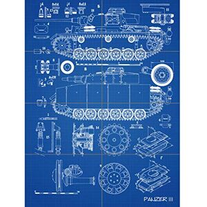 Artery8 Panzer III 3 German Medium Tank Blueprint Plan XL Giant Panel Poster (8 Sections) Artery8 Panzer III 3 German Medium Tank Blueprint Plan XL Giant Panel Poster (8 Sections)