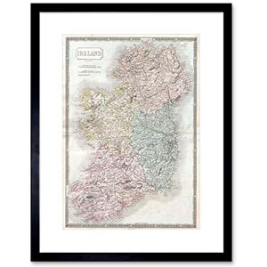 Wee Blue Coo 1850 Hall Map Ireland Vintage Art Picture Framed Wall Art Print Wee Blue Coo 1850 Hall Map Ireland Vintage Art Picture Framed Wall Art Print