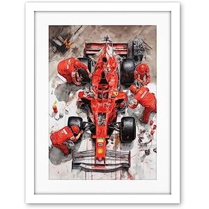 Artery8 Grand Prix Race Car Wheel Change Aerial Shot Artwork Framed Wall Art Print 18X24 Inch Artery8 Grand Prix Race Car Wheel Change Aerial Shot Artwork Framed Wall Art Print 18X24 Inch