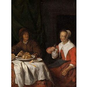 Artery8 Gabriel Metsu Man And Woman At A Meal Painting Art Print Canvas Premium Wall Decor Poster Mural Artery8 Gabriel Metsu Man And Woman At A Meal Painting Art Print Canvas Premium Wall Decor Poster Mural