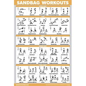 Palace Learning QUICKFIT Sandbag Exercise Workout Poster LAMINATED Sand Bag Training Chart 18" x 24 Palace Learning QUICKFIT Sandbag Exercise Workout Poster LAMINATED Sand Bag Training Chart 18" x 24