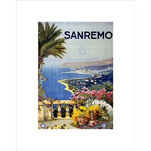 Wee Blue Coo Travel Sanremo Italy Flowers Coast Bay Beach Town View Wall Art Print Wee Blue Coo Travel Sanremo Italy Flowers Coast Bay Beach Town View Wall Art Print