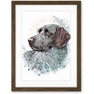 Artery8 German Wirehead Pointer Dog Nature Spirit Animal Modern Multicoloured Illustration Artwork Framed Wall Art Print 18X24 Inch Artery8 German Wirehead Pointer Dog Nature Spirit Animal Modern Multicoloured Illustration Artwork Framed Wall Art Print 18X24 Inch