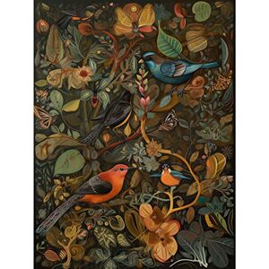 Artery8 Birds and Butterflies on Autumnal Tree Folk Art Large Wall Art Poster Print Thick Paper 18X24 Inch Artery8 Birds and Butterflies on Autumnal Tree Folk Art Large Wall Art Poster Print Thick Paper 18X24 Inch