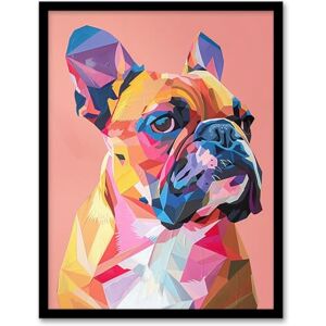 Artery8 Dog Lover Geometric French Bulldog Portrait Living Room Artwork Framed Wall Art Print A4 Artery8 Dog Lover Geometric French Bulldog Portrait Living Room Artwork Framed Wall Art Print A4