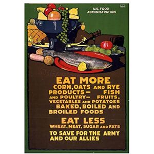 Wee Blue Coo War Ad Eat More Less Food Sense USA Wall Art Print Wee Blue Coo War Ad Eat More Less Food Sense USA Wall Art Print